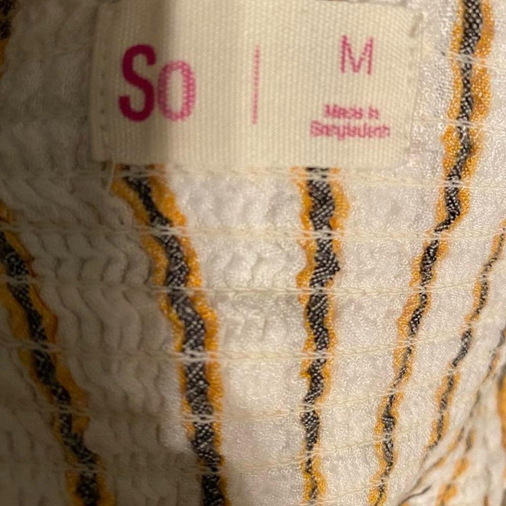 SO White Midi Dress With Yellow And Black Stripes - Picture 6 of 6